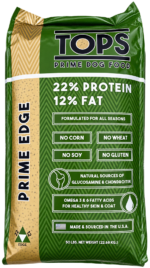 Tops Prime Edge Dog Food 22/12 Green Bag